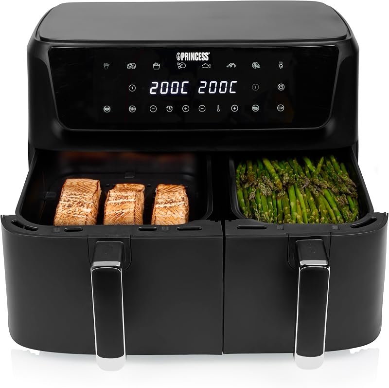 Freidora de aire de doble cesta Princess de 11 L (182470), según la ficha de Amazon.es