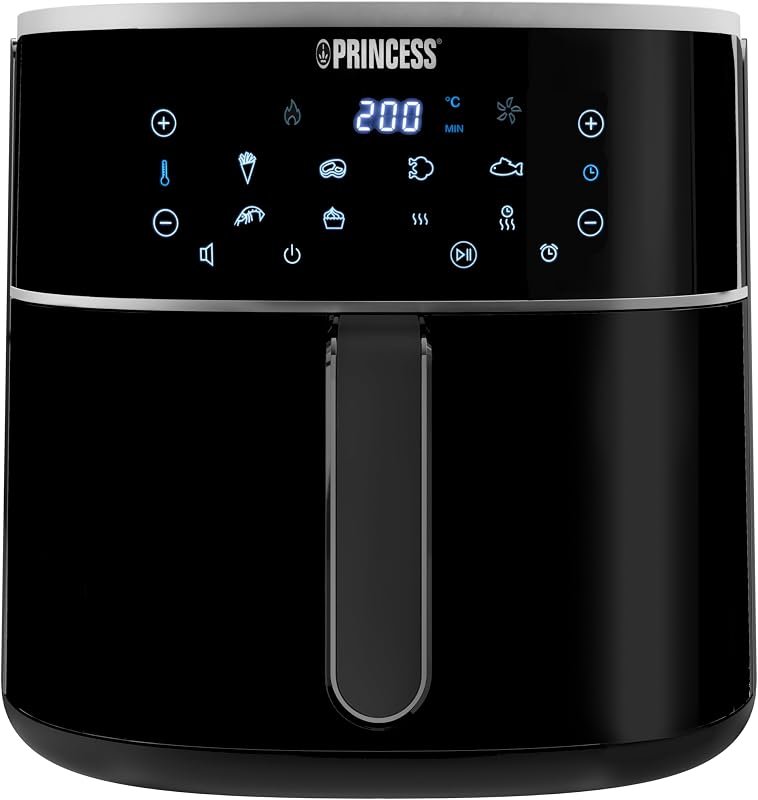 Freidora de aire digital Princess de hasta 8 L, según la ficha de Amazon.es