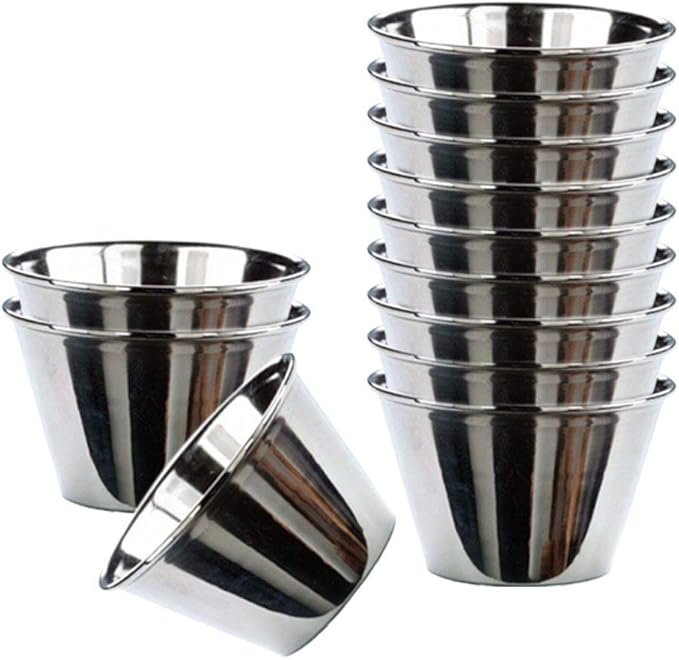 Moldes de flan de acero inoxidable Space Home, set de 12 unidades
