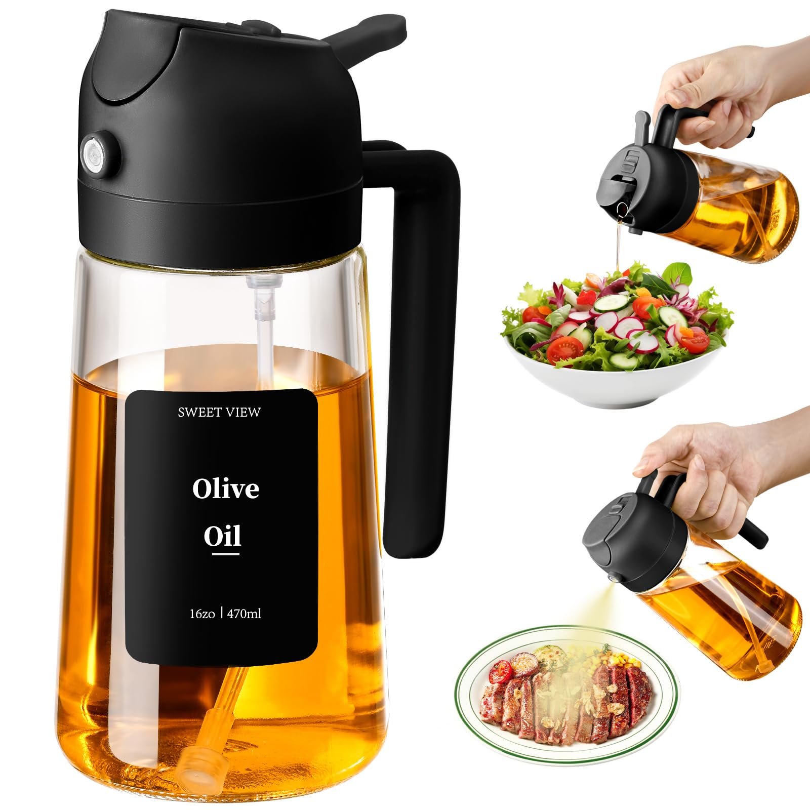 Dispensador y pulverizador de aceite SWEET VIEW de 470 ml