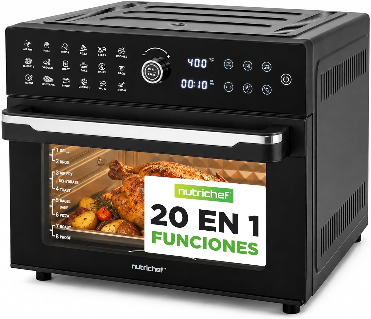 NutriChef freidora de aire digital de 30 L horno de convección