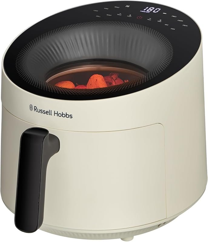 Freidora de aire Russell Hobbs de 5 L con ventana, según la ficha de Amazon.es