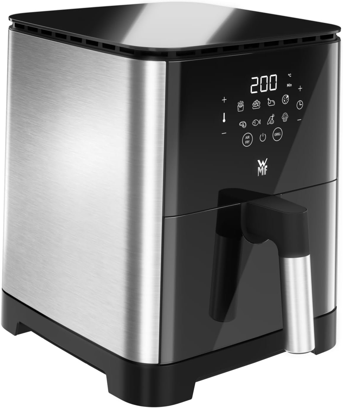 Freidora de aire WMF Multi Taste de 4,2 L con cuerpo de acero inoxidable y panel táctil, según la ficha de Amazon.es